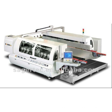 Glass Straight Line Double Flat Edge with Arrises Edging Machine with Safety Corner Cutting